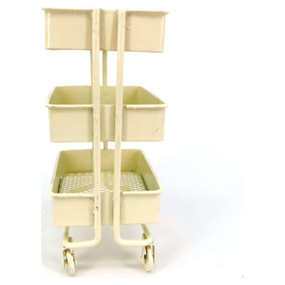 SDFGTstore 3 Tiers Mini Trolley Storage Rack Collection Accessories Miniature Storage Cart